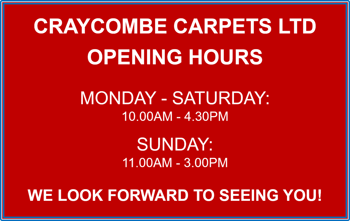 craycombecarpet's tweet photo. OPENING HOURS @craycombecarpet
@WorcsHour @WorcestershireHour @BoB_Worcester @BoB_Evesham @BoB_Pershore#OpeningHours #PershoreHour #EveshamHour https://t.co/NrWGLEayIp