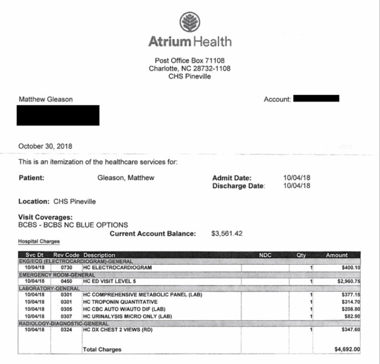 KFFHealthNews's tweet photo. Gleason argued he should have paid a lower-level ER fee, considering his relatively mild symptoms and how he spent most of the eight hours in the ER waiting area. #BilloftheMonth via @philgalewitz https://t.co/1ge1EFcBgk