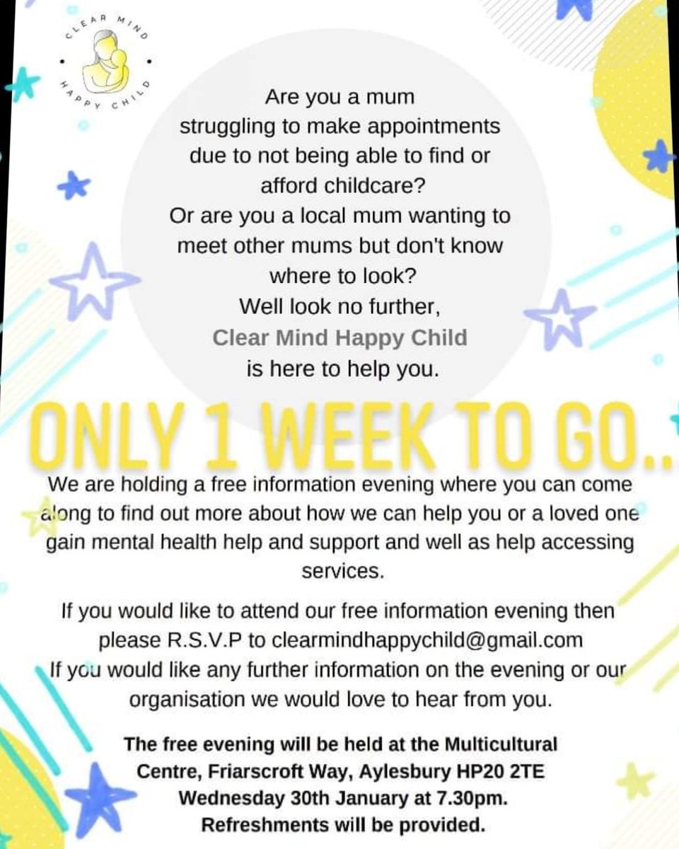 ChildClear's tweet photo. Are you a mum struggling to make mental health appointments due to not being able to find or afford childcare? Do you want to meet up with other mums but don't know where to start?
Look no further...
@DrRanj #Mentalhealthawareness #maternalMHmatters
#pnd #mentalhealth #nostigma https://t.co/C0dPPxIGHo