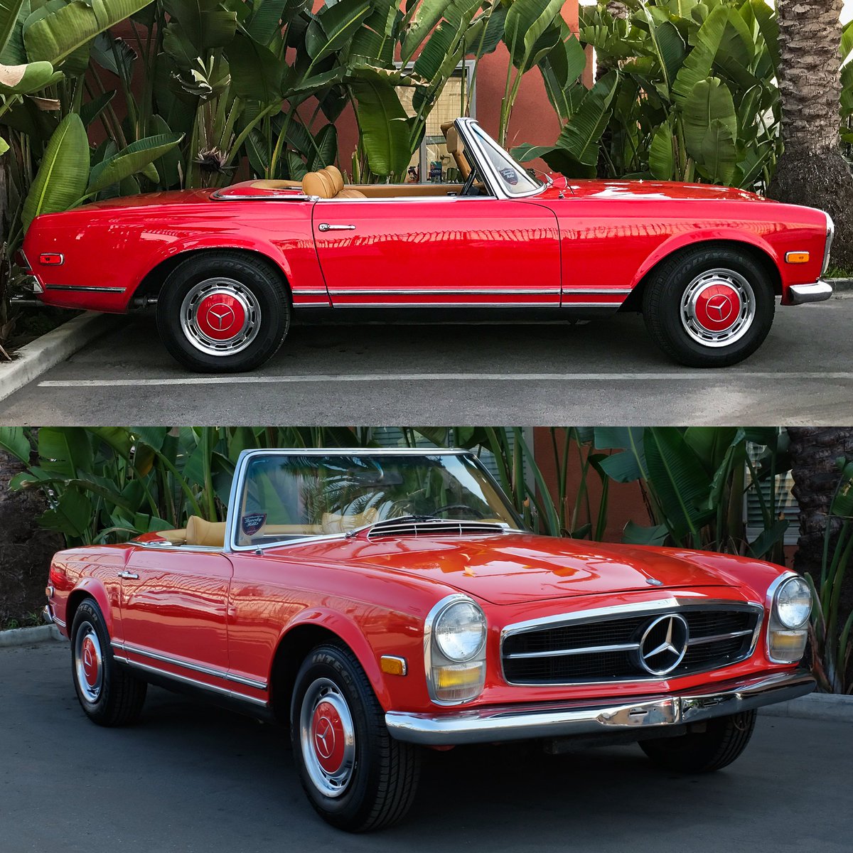 BHCarClub's tweet image. Now is the time. 😍
#MERCEDESMONDAY 🇩🇪 
1969 Mercedes-Benz 280SL Pagoda $49,950
Red with a Tan Interior 
#ManualTransmission #SolidWheels #SoftTop
📩 DM us your full name and phone number if interested in purchasing.