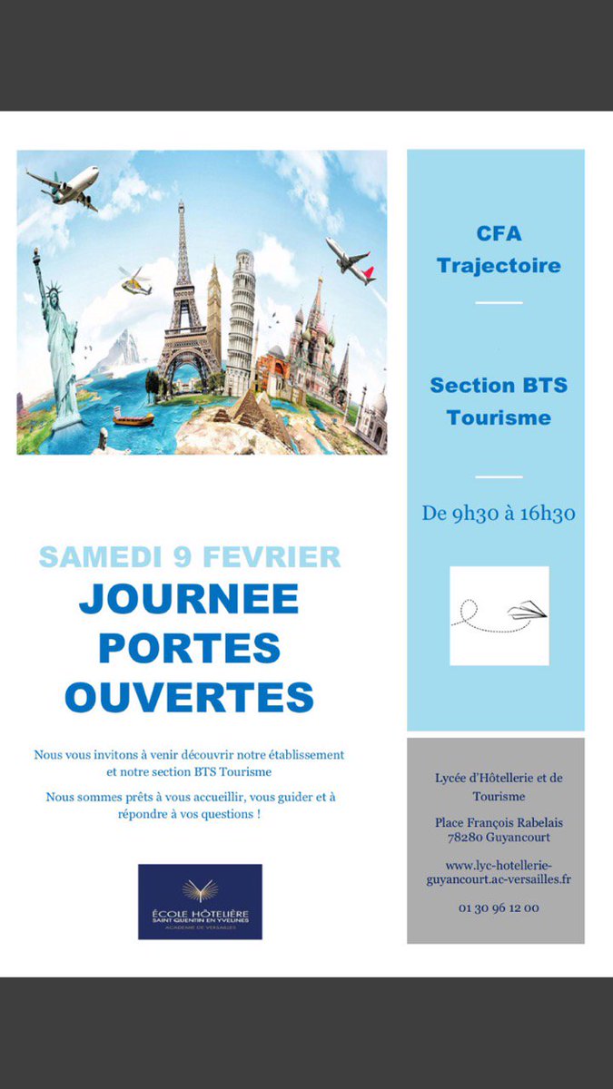 BtsTourisme78's tweet photo. #LhtGuyancourt #CfaTrajectoire
#BtsTourisme78 #Jpo2019 https://t.co/7dOZbRIgzl