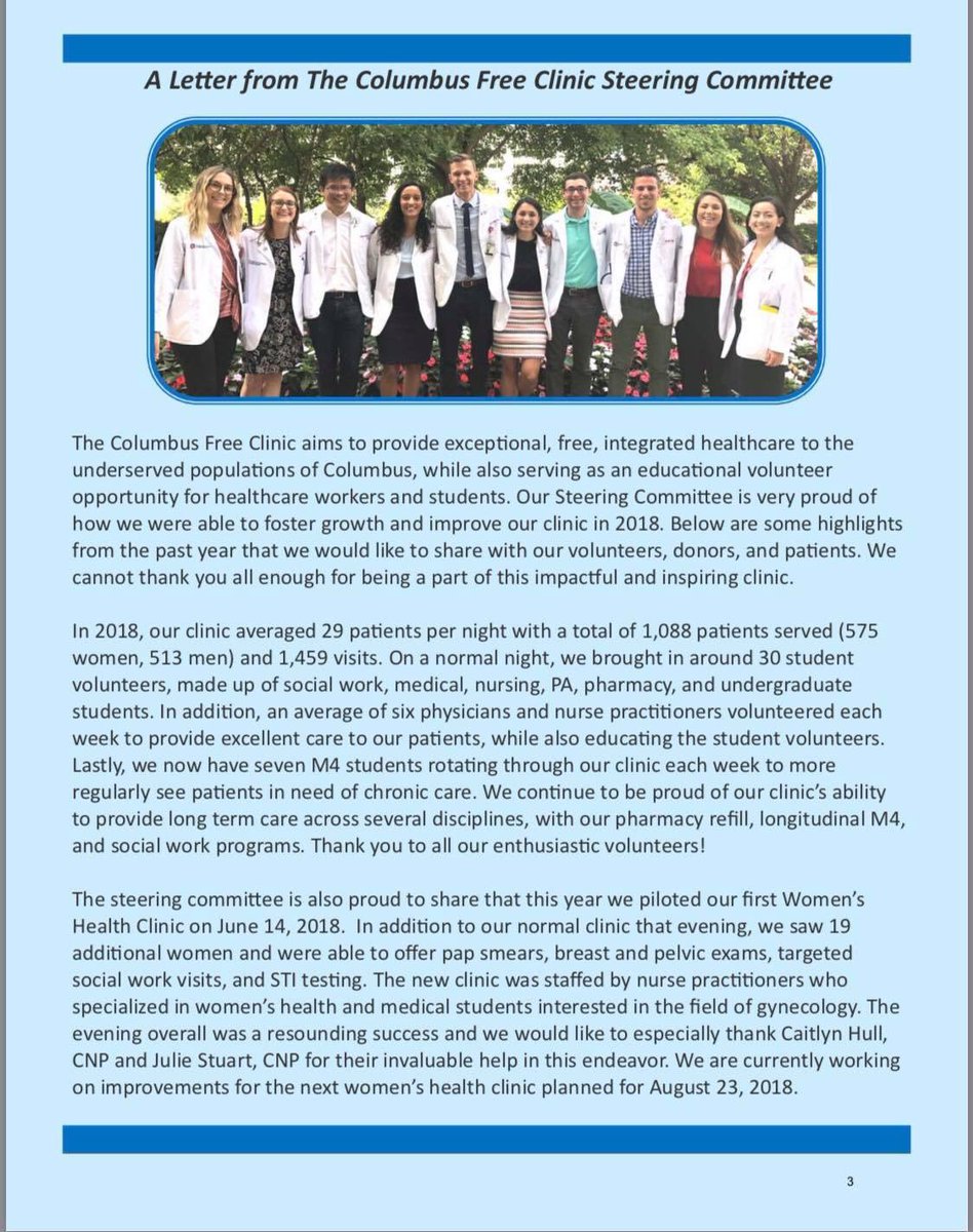 It has truly been in honor to be a part of  the Columbus Free Clinic this past year with these amazing people !