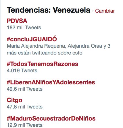 CNNEE's tweet photo. #concluJGUAIDÓ ya es TT en Venezuela. Sigue participando 
Si estás en Venezuela, mira la entrevista a @jguaido aquí:: https://t.co/avUSx1623i https://t.co/LKuz78nbSV