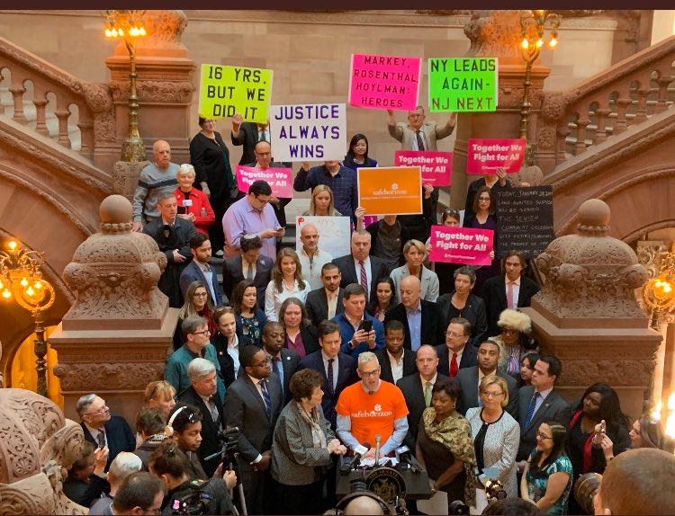 ⁦@PolenbergM⁩ not only did you work tirelessly to get the #ChildVictimsAct passed - you also rocked the orange ⁦@SafeHorizon⁩ t-shirt - both are impressive accomplishments.