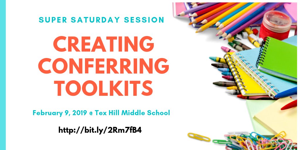NEISD_PD's tweet image. @NEISD Elementary Writing Teachers, you don’t want to miss this session! Join @MeganLMarquez &amp;amp; @ClarissaD005 as they share how conferring toolkits can be utilized to support your writers. #writingfocus #NEISDpd #SuperSaturday #February9 @NEISDWriting @NEISDCurriculum