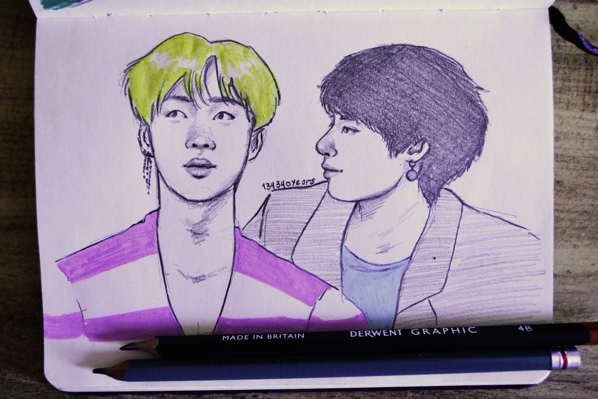 20190128 / day 28[repost cuz i wrote taejin wrongjdfhjff im so dumb thanks cc anon!]Taejin to finish the pairings! <3 loved doing this, let's see what i'm drawing tomorrow e_e (if you have any suggestion/idea pls dm me or send it on cc) @BTS_twt