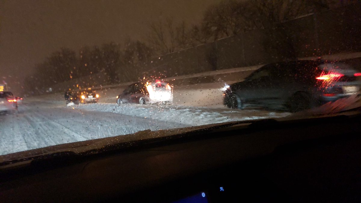 Karma_li's tweet photo. The brilliance of @cityoftoronto, as the plows hit the highways they blocked every entrance and exit with a a bank of snow. Cars could not get on or off the highway and caused multi- car accidents. #WoW https://t.co/V5AdjC9MZT