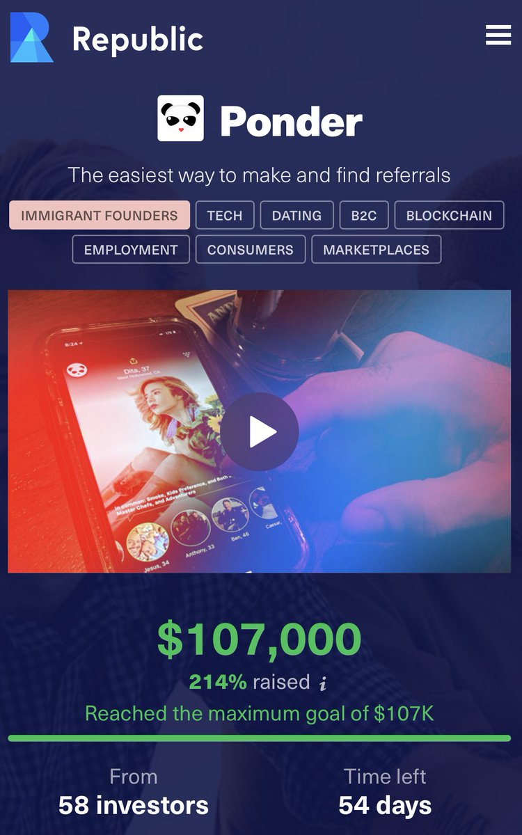 Ponder Races Past 214% with $107,000 Raised on Republic! Please join our already growing waitlist if you are interest in investing! We will be increasing the campaign amount soon! republic.co/ponder