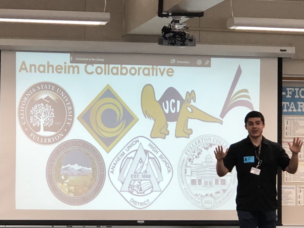 MariaDVillegas1's tweet photo. Revere Elementary Scholars @AESD welcome our @AUHSD PLEDGE intern presenter Rudy Acevedo former Edison, Sycamore and Anaheim student to learn about our shared PLEDGE commitments to see students achieve their post- secondary goals!!! Thank you PLEDGE partners! https://t.co/1hrFbXJpPM