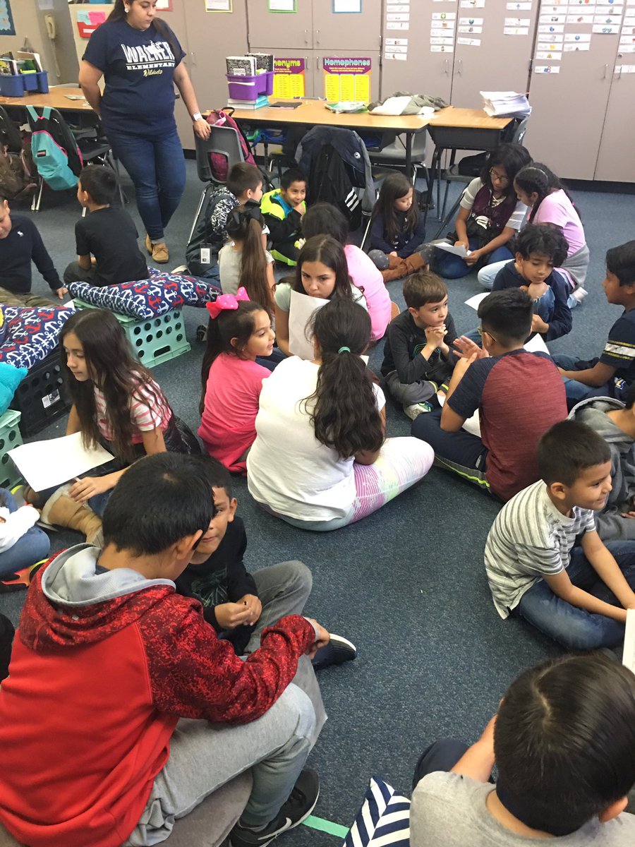 teachpowers's tweet photo. My 4th graders sharing their final expository essay with our Kinder buddies! @ChabeCrasto @CFISDWalker #wearewalker @CFISD_ELAR2_5 https://t.co/8bZbvtkWBi