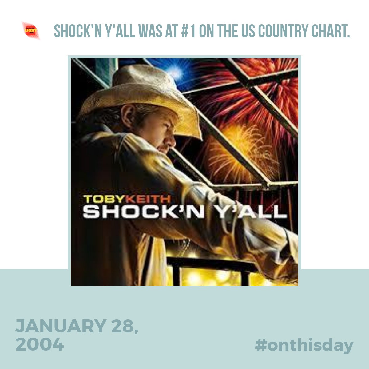 PackagedLight's tweet photo. Shock'n Y'all the eighth studio album by Toby Keith was at #1 on the US Country chart. The album has been certified 4 x Platinum in the US for shipments in excess of 4 million units. @tobykeith #country #countrymusic #oklahomacountry #tobykeith #okcountry #txcountry #texascountry https://t.co/1JsfAcH5vL
