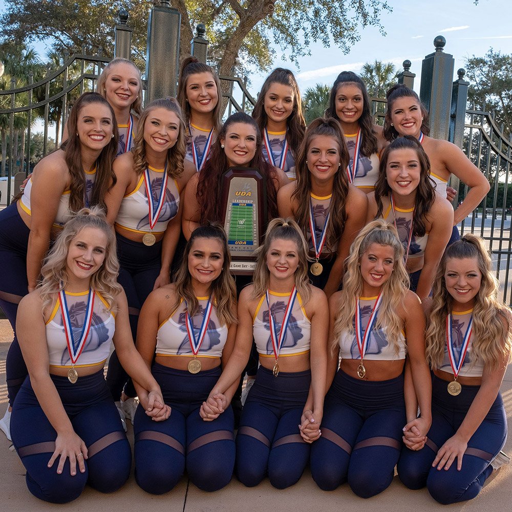 Our pom team placed first in the Open Game Day Division and sixth in the Open Jazz Division at the Universal Cheerleaders Association (UCA) and Universal Dance Association (UDA) College Cheerleading and Dance Team National Championship, Jan. 18-20 in Orlando, Florida! #RollChos