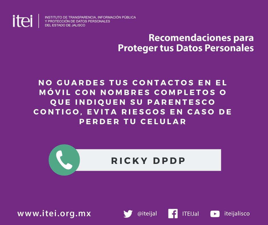 ITEIJal's tweet photo. #QueNoSeTePase Los menores de 14 años no deben tener acceso a #RedesSociales, pues son muy vulnerables a entregar información personal y ponerse en riesgo. 

#EresTusDatos 👉 https://t.co/9UuS7h7VXC https://t.co/fWAFpVFWBC