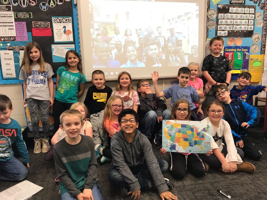 Mystery Skype with Cottonwood Elementary 2nd graders. Thank you Mrs. Highfill and second grade.#WPSProud #lomagnet