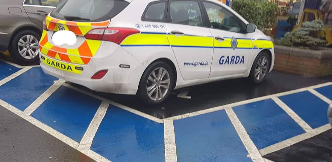 adayinmywheels's tweet photo. It's great to see @GardaTraffic penalises those who park in the disabled spaces and yet they decide to park in this space!!  #conversationstarted #Ablehour https://t.co/BXPMYDxPV0