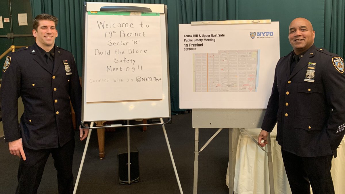 Nypd 19th Precinct Pa Twitter Neighborhood Coordination Officers Cebulski Hunter Of Sector B Are Looking Forward To Tonight S Build The Block Safety Meeting Doors Open At 6 30pm Starts At 7pm At