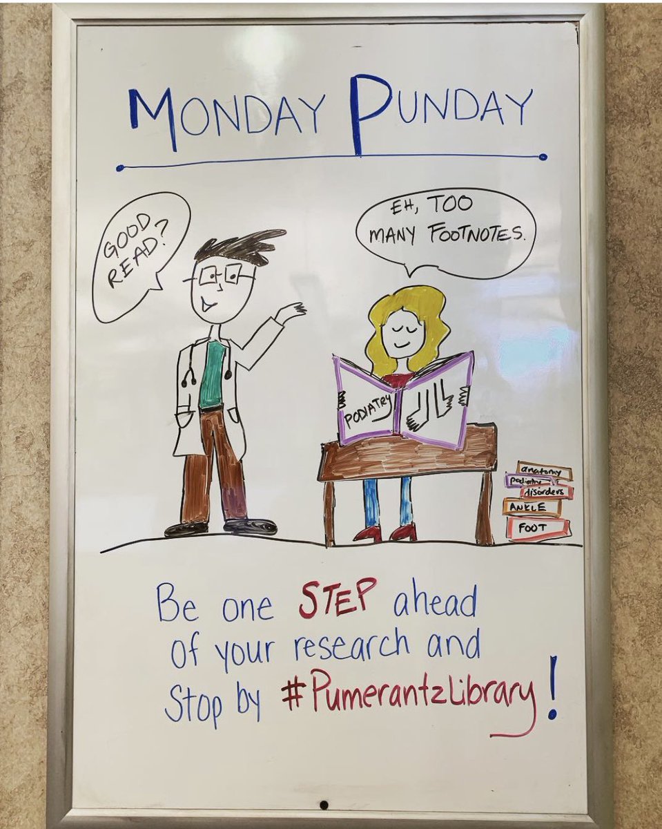 pumerantzlib's tweet photo. Happy Monday Punday! Want to be a STEP ahead of your research? Get back on your FEET this semester and stop by the Pumerantz Library for help with searching for art tickets & using online resources & databases. #pumerantzlibrary #westernuway @westernunews @WesternUCPM https://t.co/ygjddew4qZ