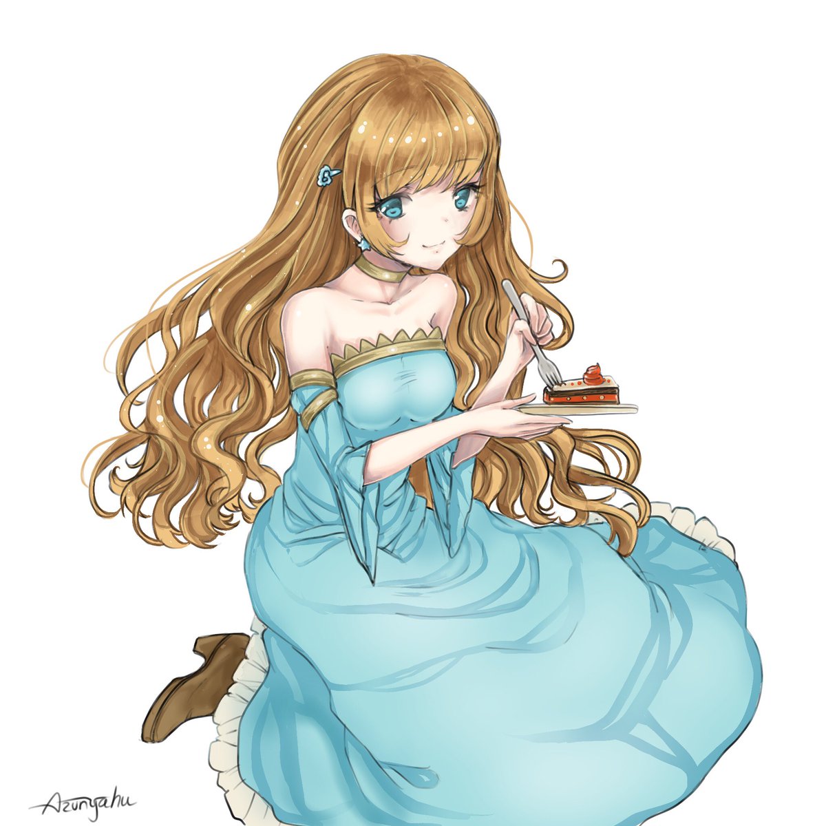 azuukichan's tweet photo. Últimamente, estoy comiendo muchos dulces. Antes no comía tantos, pero me siento feliz y me apetece chocolate :3 #procreate #sweet #manga #ipadpor #ipad2018 #ipad #apple #speedpaint #painting #kawaii #blonde #blue #princess https://t.co/egfbzUCst4