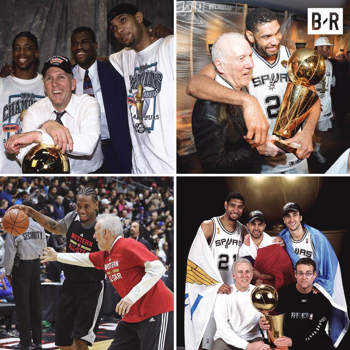 BleacherReport's tweet photo. In 1996, Spurs GM Gregg Popovich fired Bob Hill and made himself head coach.

Today he turns 70 with:
- 5 titles
- 3rd-most wins
- 3rd-most playoff wins
- 21 straight postseason appearances https://t.co/G2HkfGKbk2