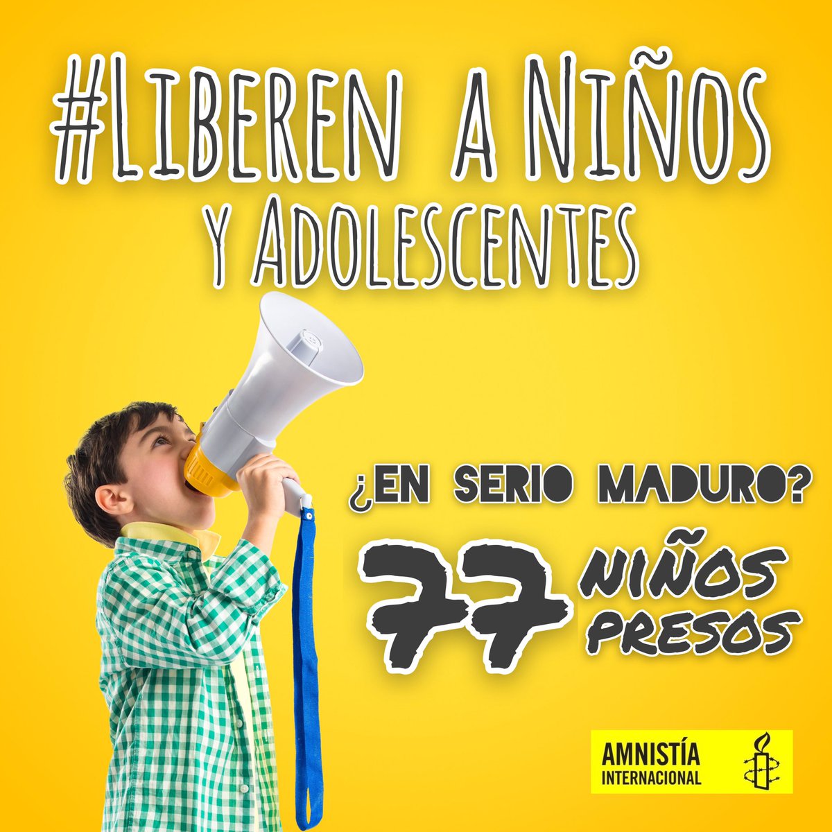 77 niños y adolescentes detenidos en Venezuela por ejercer sus derechos  

No hay excusas <a href="/NicolasMaduro/">Nicolás Maduro</a> libertad para los niños y niñas 

 #LiberenANiñosYAdolescentes

Protestar No Es Delito