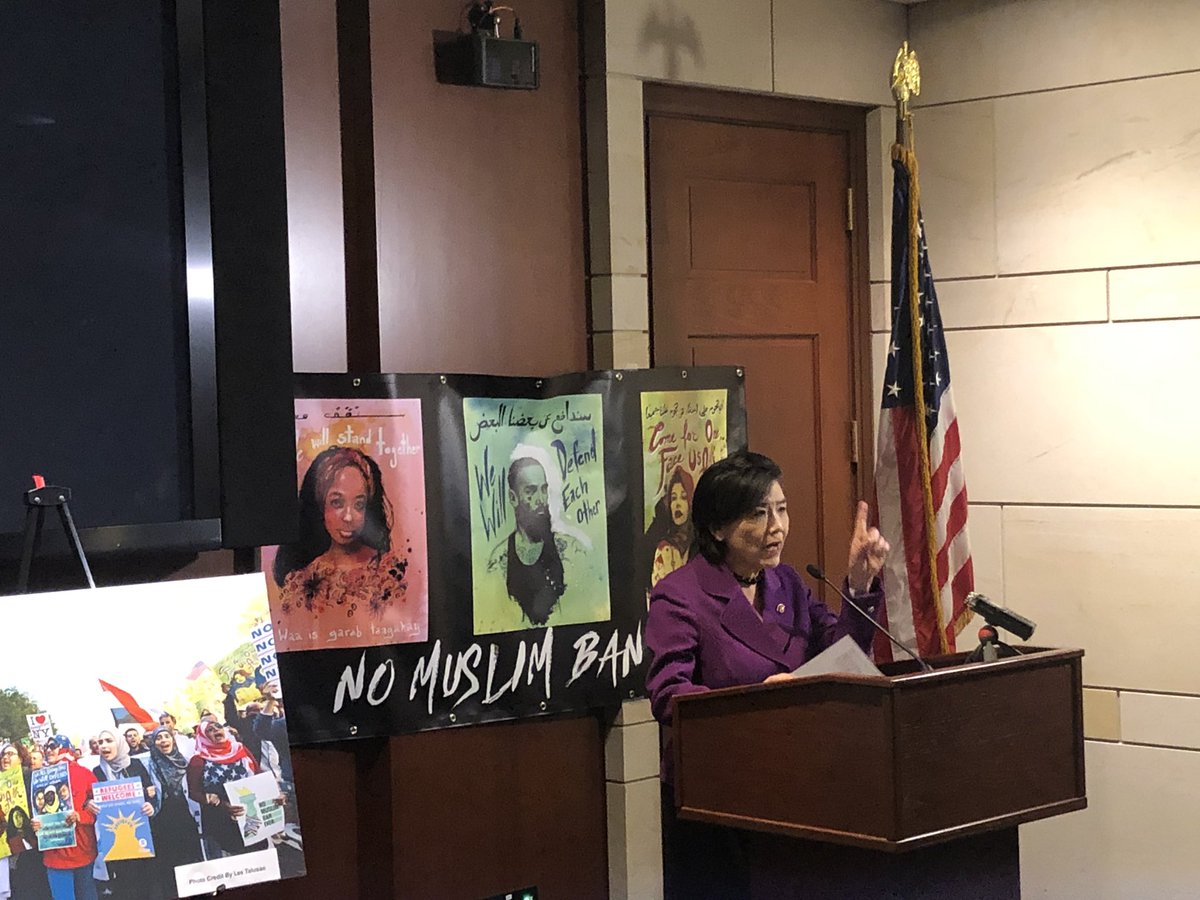 NIACouncil's tweet photo. .@RepJudyChu announces legislation to block the implementation of the Muslim ban with almost 50 original cosponsors, thanks @mpac_national, @ACLU, @NILC_org @NIACAction &amp; others. https://t.co/2bT5c7bXn2
