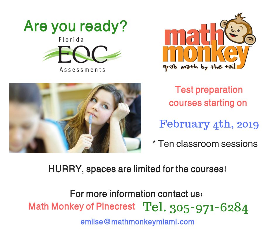 MathMonkeyMiami's tweet photo. Let us help you with our Test preparation Courses! https://t.co/t6KZ6Gkcy5