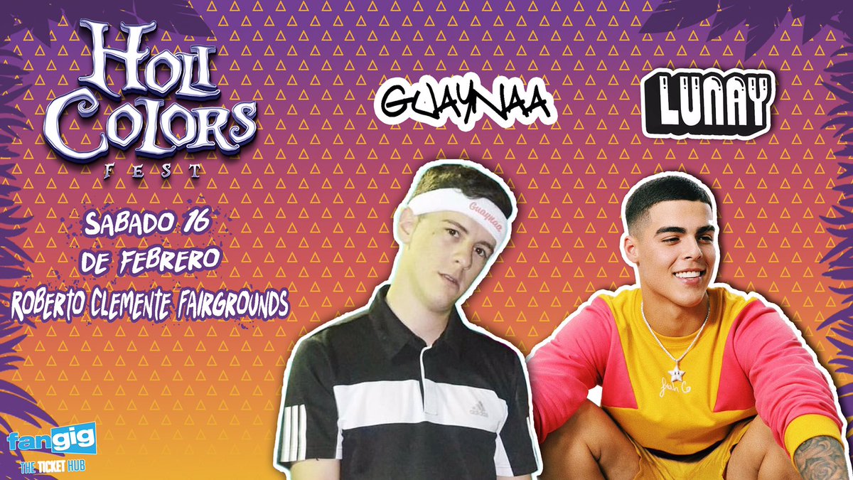 TrapPuertoRico's tweet photo. Confirmados para la tarima de Urban Vibes el Guaynaa y Lunay para el Holi Colors Fest!!!

Últimas taquillas en Kokomo y llamando al 787-378-1826

Retweet 
Retweet https://t.co/lEucatu7vO
