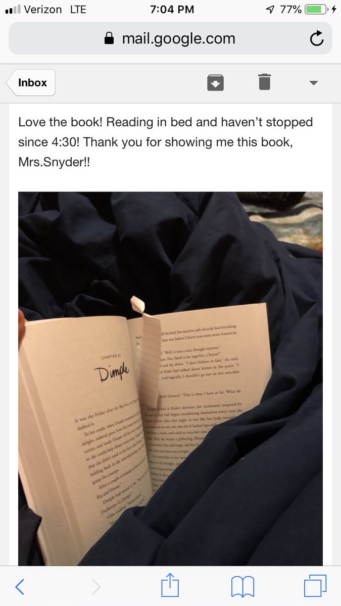 snyderWBHS's tweet photo. Best #bookstagram of the day!! 💜 Love hearing about what kids are reading! 📚❄️🙌What are you reading on this snowy day? 🤦🏼‍♀️#snowday #PolarVortex2019 https://t.co/al7pS551ap