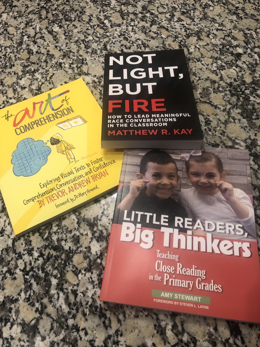 So incredibly excited about the @stenhousepub books that arrived on my doorstep today!!! Can’t wait to start reading tonight! @trevorabryan @stewart_amyk #NotLight #littlereadersbigthinkers  #artofcomp MattKay