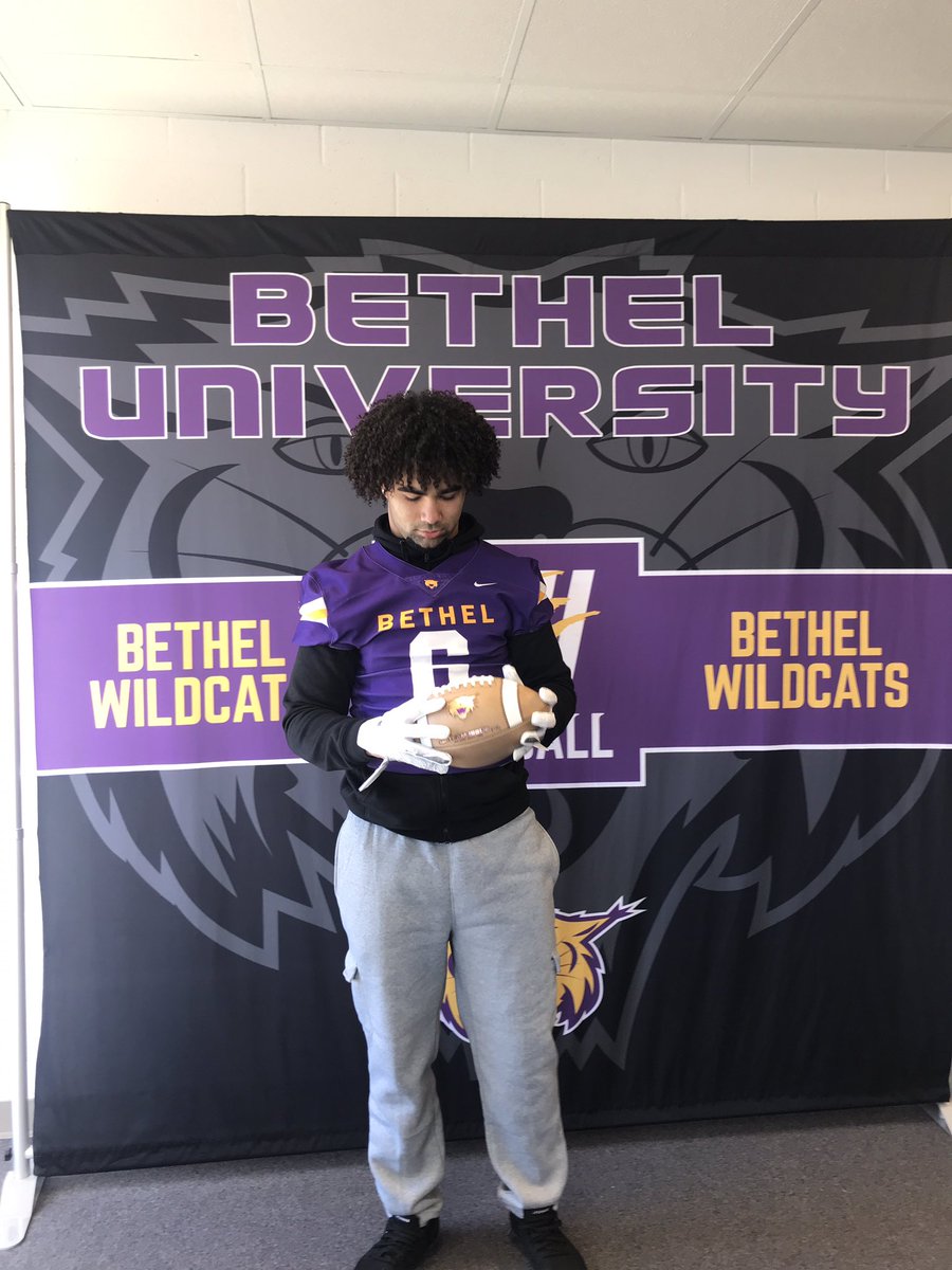 After talking with my family I've decided to commit to Bethel University!! 🐾💜💛 Thank you <a href="/BIGshadowMIKE/">Coach Mike Jasper</a> and <a href="/KevinNJWewers/">Kevin Wewers</a> for showing love and making me feel welcome!!