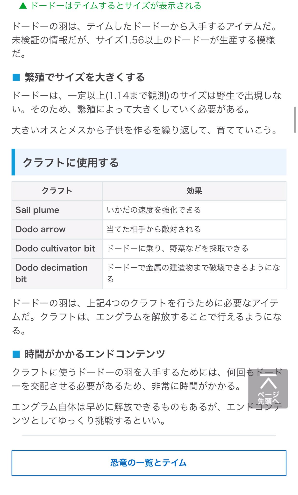 Ark攻略班 神ゲー攻略 1 6のドードーは デカくね ではなくデカかったです ひとまず1 62のドードー を産むまでの手順やドードーの羽 Dodo Feather の入手方法をまとめたのでご参考にどうぞ ドードーの詳細や大きくする方法 T Co