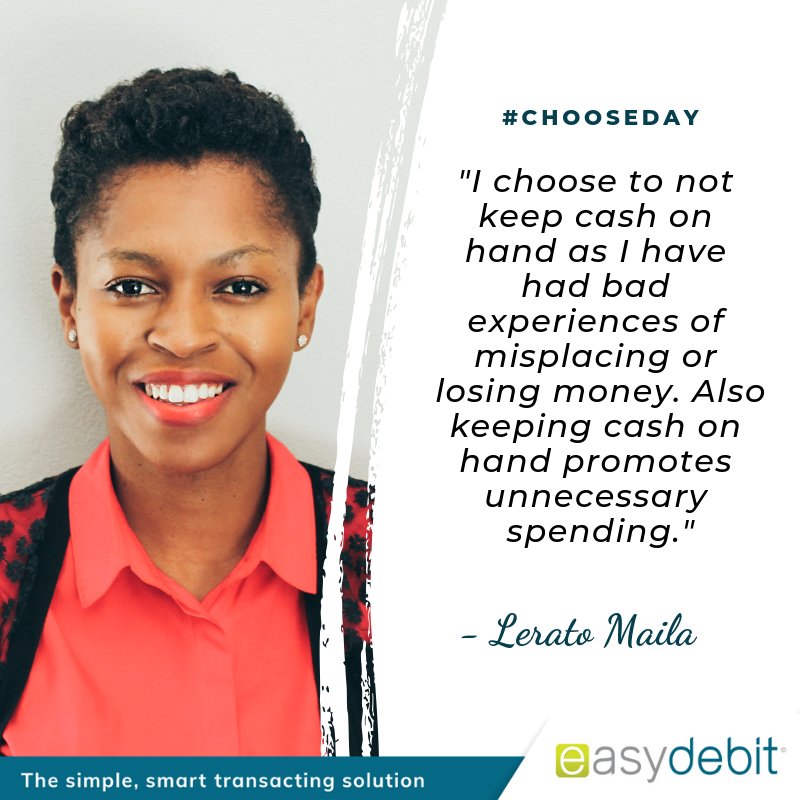 easydebitsa's tweet photo. It's #ChooseDay and today we asked some of our staff if they prefer keeping cash on hand or rather using their bank card to pay for everything. 
Have a look at what some of them had to say.
#TeamEasyDebit https://t.co/e6p4DWxwDT
