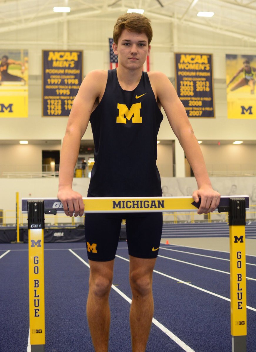 Baldwin1Heath's tweet image. Excited to announce my commitment to the University of Michigan to continue my track and field career.... Go Blue 〽️