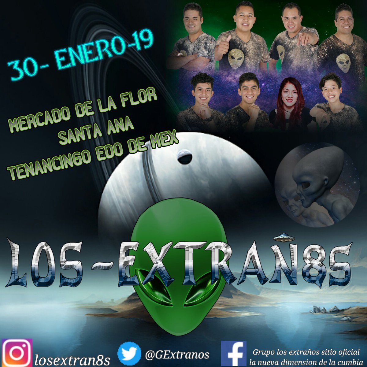 #EXTRAÑ8SFANS 
TE ESPERAMOS ESTE 30 DE ENERO
EN EL MERCADO DE LAS FLORES SANTA ANA TENANCINGO EDO DE MEX NO FALTES!!  
TOTALMENTE GRATIS!!!
👽🎶👽🎶
<a href="/GExtranos/">Los Extrañ8s</a> 
Y QUE SIGA LA CUMBIA!!
👽👽👽LOS-EXTRAÑ8S 👽👽👽
<a href="/GExtranos/">Los Extrañ8s</a>