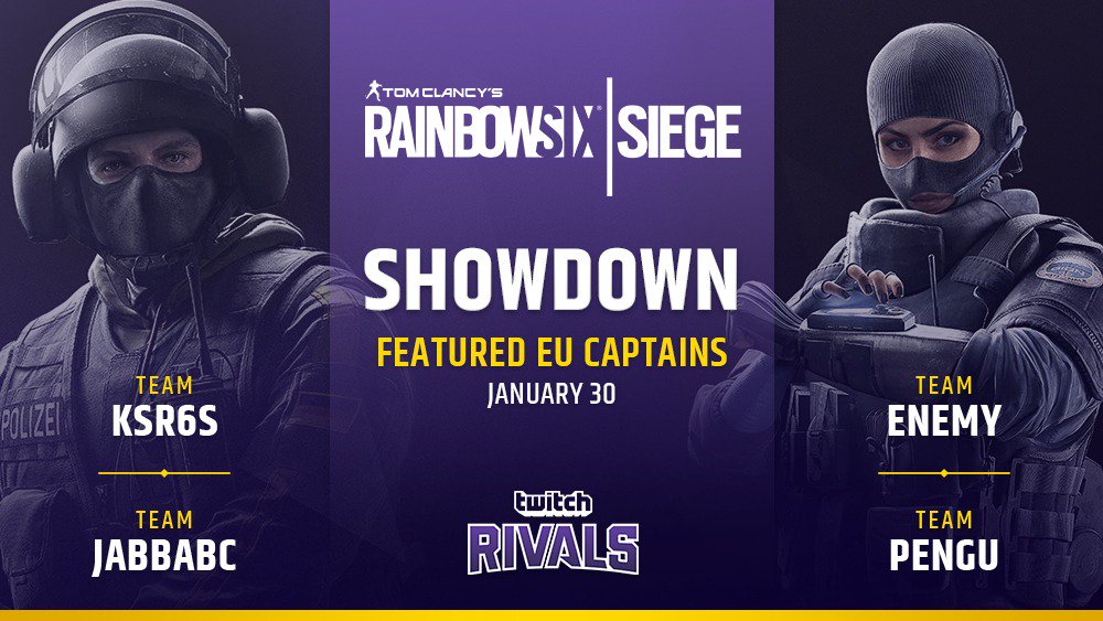 TwitchEsports's tweet photo. Meet your team captains for #TwitchRivals Rainbow 6 Showdown ft. Shroud, Pengu, KSr6s, LIL_LEXI, GiantWaffle &amp; more!

The 5v5 brawl begins Wednesday at 12PM EST.

Learn more: https://t.co/OqYKLaFBtg https://t.co/FEm7QsQn2Z