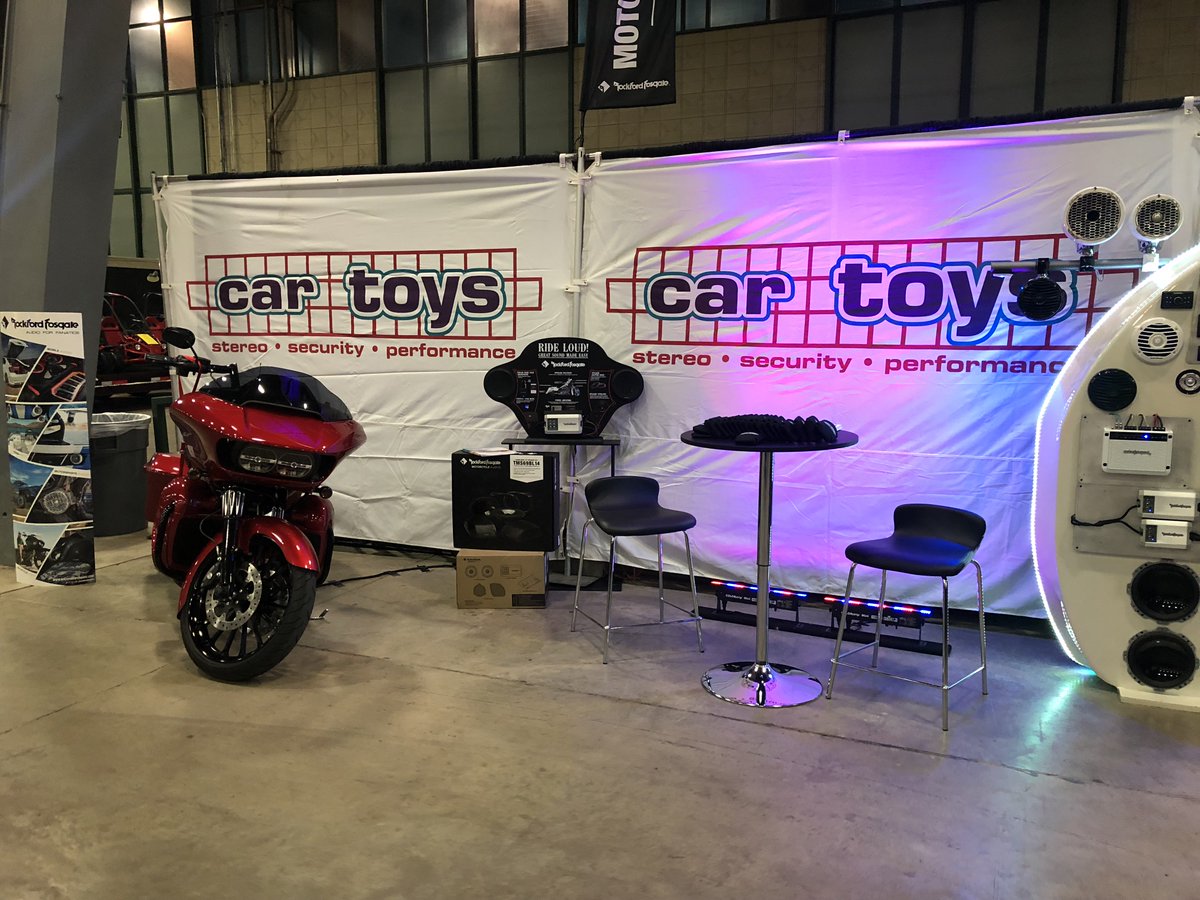 RockfordFosgate's tweet photo. @cartoys setup and ready at @TulsaBoatShow Jan. 28 - Feb. 3rd in the River Spirit Expo at ExpoSquare. #rockfordfosgate #marineaudio #motorsportaudio #motorcycleaudio #cartoystulsa #tulsaboatshow https://t.co/qoRAlwMrwz
