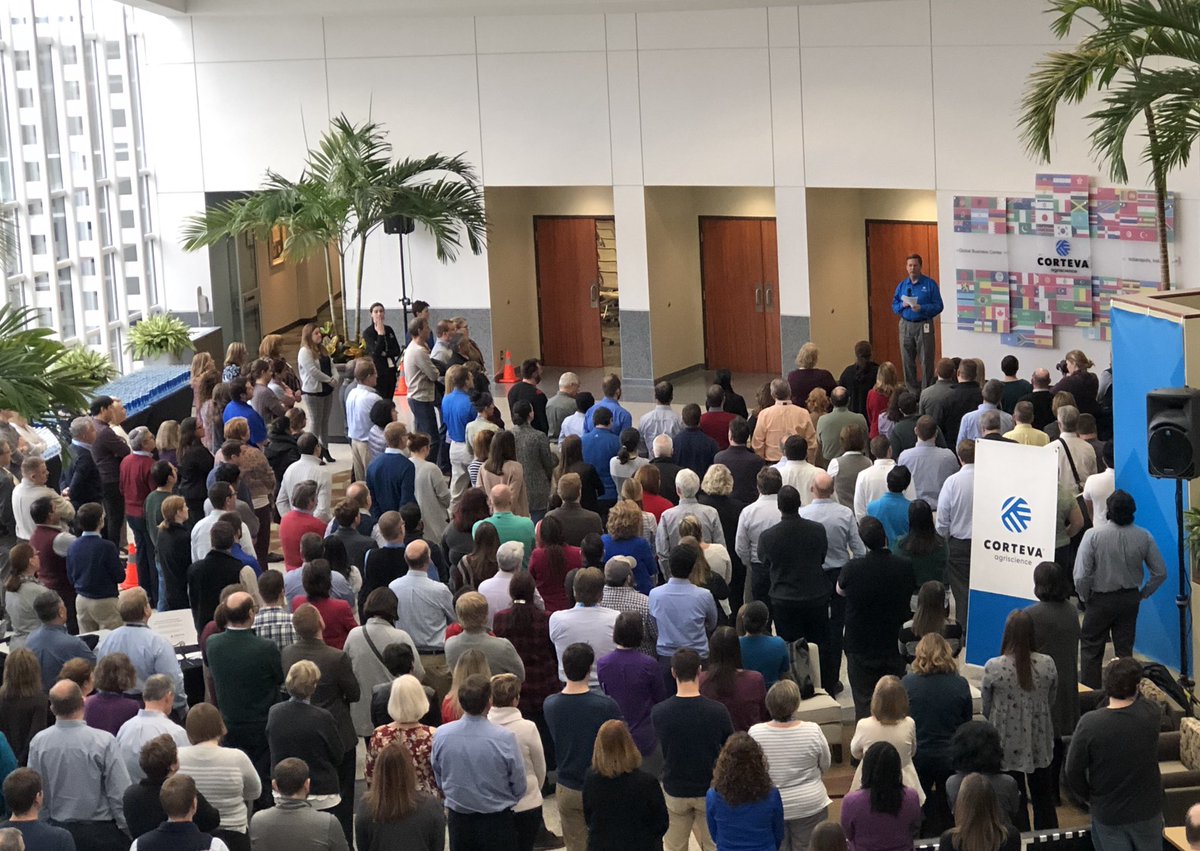 kirstenmucha's tweet image. Today’s @Corteva Indianapolis flag-raising (from the inside). Great people. Great place. Great purpose. #LifeAtCorteva