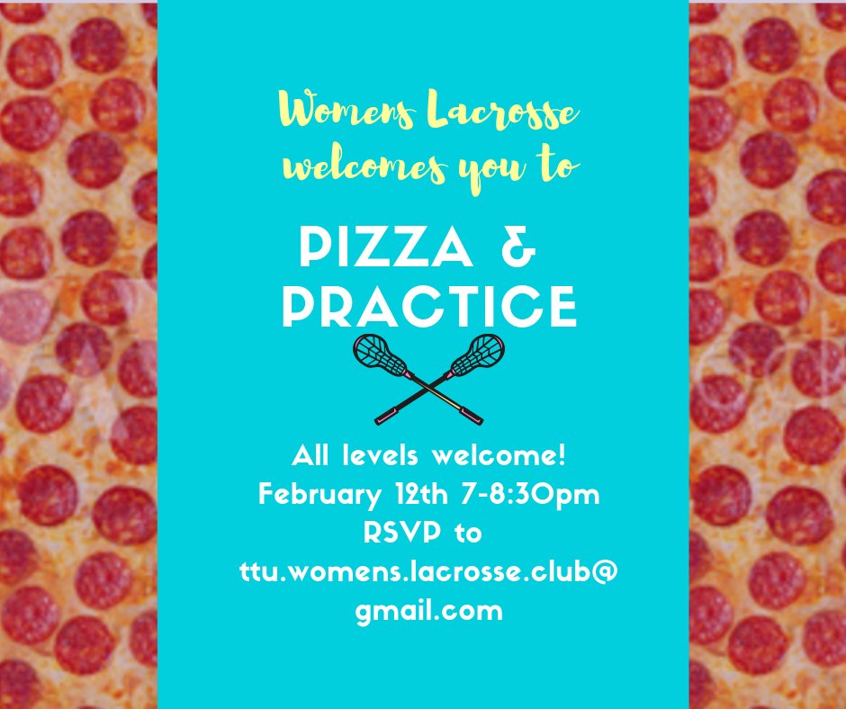 TTUWLax's tweet photo. The only thing better than lacrosse is lacrosse and pizza 🍕🥍 https://t.co/0qv20xApu0