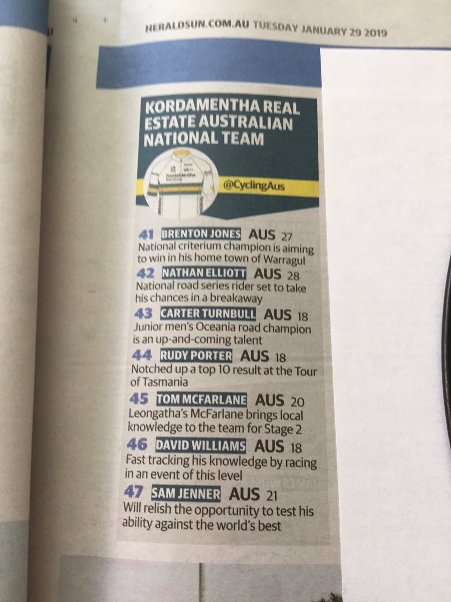 Jayco Herald Sun Tour 2019 - 🇦🇺KordaMentha Real Estate Australian National Team. The very Best of Luck Nathan <a href="/n_sumo23/">Nathan Elliott</a> and the boys <a href="/InForm_Racing_/">InForm TMX MAKE</a>  Have fun and stay safe 😘😘👊👊