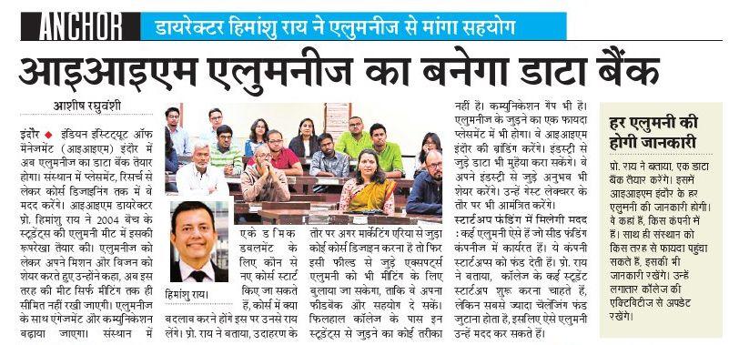IIM_I's tweet photo. 'We will be creating a data bank of the #alumni of #IIMI- after all; alumni are the key to our growth'~ Prof. @askhimanshurai Himanshu Rai, Director, IIM Indore. 
#Alum #IIMI #IIMIAlumni #IIM #AlumniMeet #BSchool #News #Media #Interview #Reunion #AlumMeet #Nostalgia #RT #FollowUs https://t.co/9Ce08pHxnN
