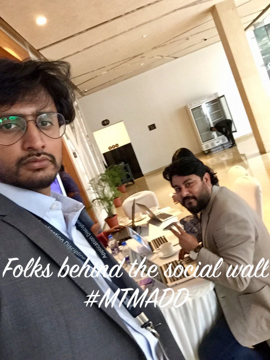 Shubhs77's tweet photo. We, the folks, behind the #socialwall at the #MTMADD. @Faisalwebbie @anju_84 #TweetBeam https://t.co/LCh59Gfuui