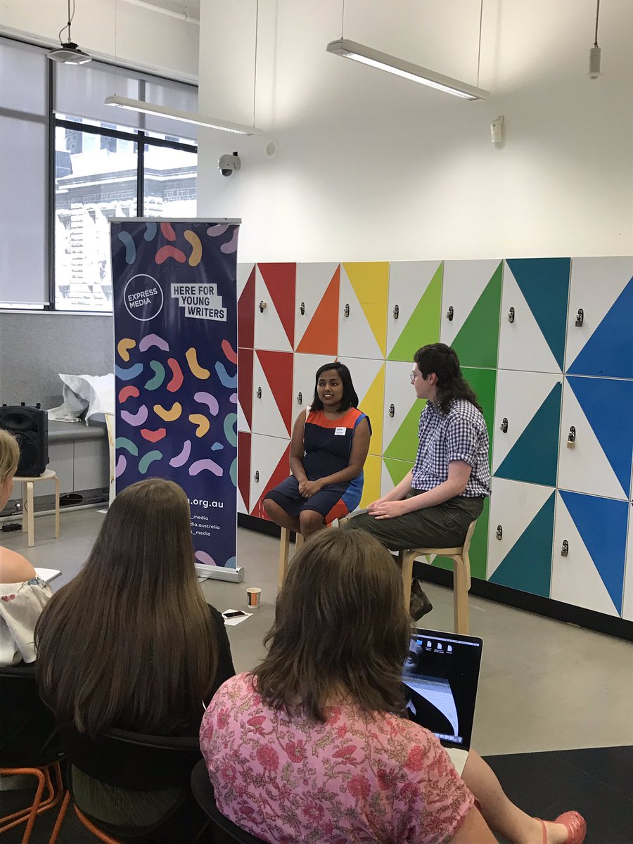 Express__Media's tweet image. And now @bhakthi and @miraschlosberg are in conversation about life after student media #EMNEWS19
