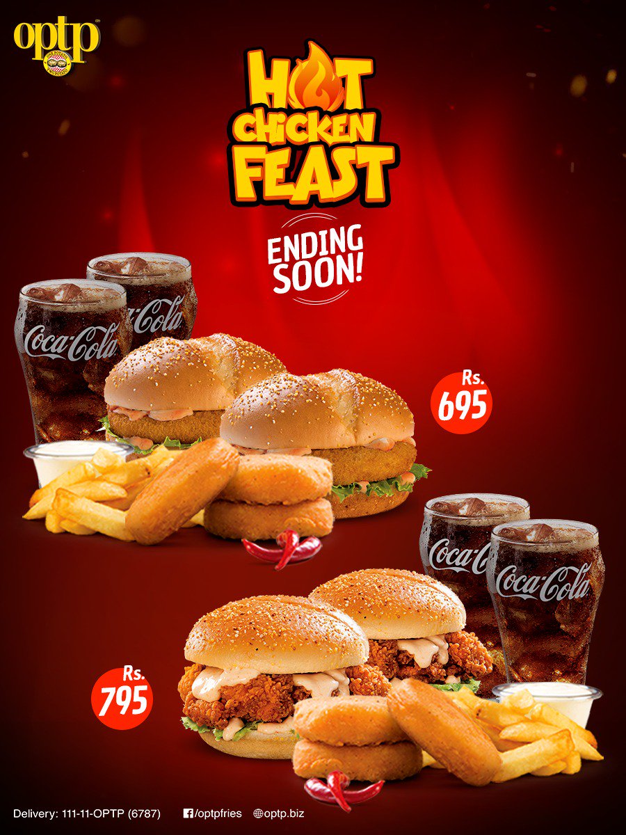 optp_fries's tweet photo. Hot Chicken Feast is ending soon! Order now.

#OPTP #DifferentIsGood #HotChickenFeast #HotGMC #TheZing #Deals #SpicyGoldenMedals #Offers #OPTPDeals #Combos #optpfries https://t.co/AlagHVkNMn