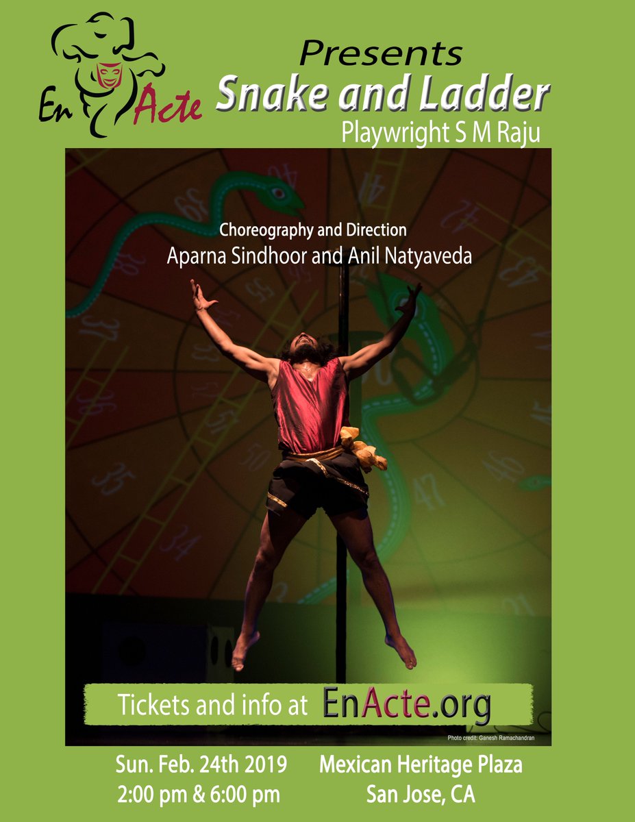 EnActeArtsInc's tweet image. Come and enjoy our upcoming performance of Snake and Ladder on February 24th. For more information or to buy tickets: bit.ly/2TlgOSu
#snakeandladder, #enactearts, #mexicanheritageplaza  #performingarts