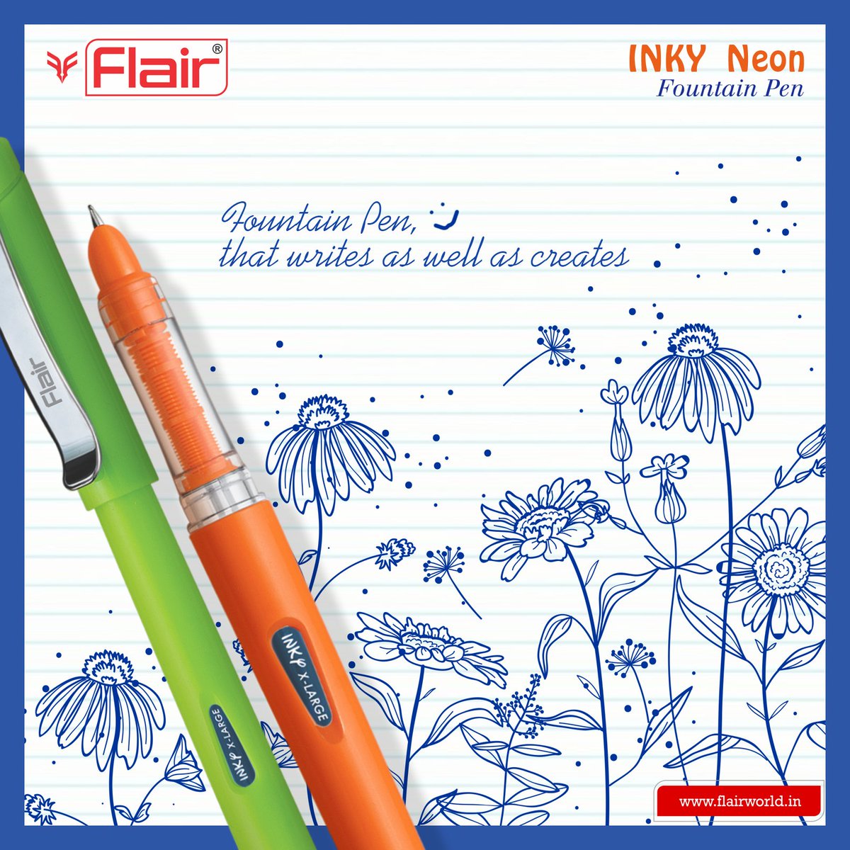 flairworld_'s tweet image. Use Inky Neon fountain pen and take a step beyond writing ✍️✒️🖋
#doodling #beyondwriting #creating #InkyNeon #XLarge #fountainpen #flairpen #flairworld
Follow us on-
facebook.com/flair2world/
instagram.com/flair2world/