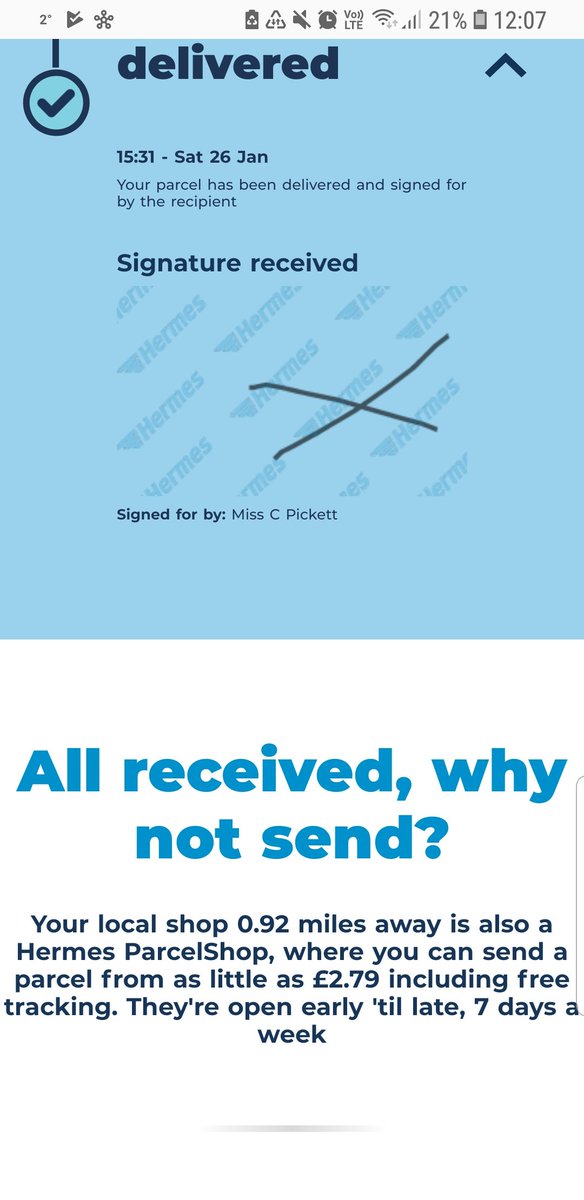 annabore1's tweet photo. @Hermesparcels I had a missed parcel 25/1 said redelivered following day in tracking,still no parcel &amp; a cross for signature!! Where is my parcel? https://t.co/Qy1nkxSaBw