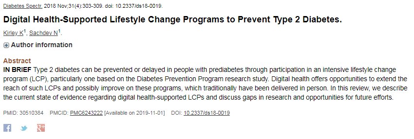 AMA calls for greater use of digital interventions to extend the reach and improve US Diabetes Prevention Programs bit.ly/2Bb27ub. Digital support for dietary and physical activity change is one of key themes for #CBCCONF19 - join us on 8/9th April to learn more.
