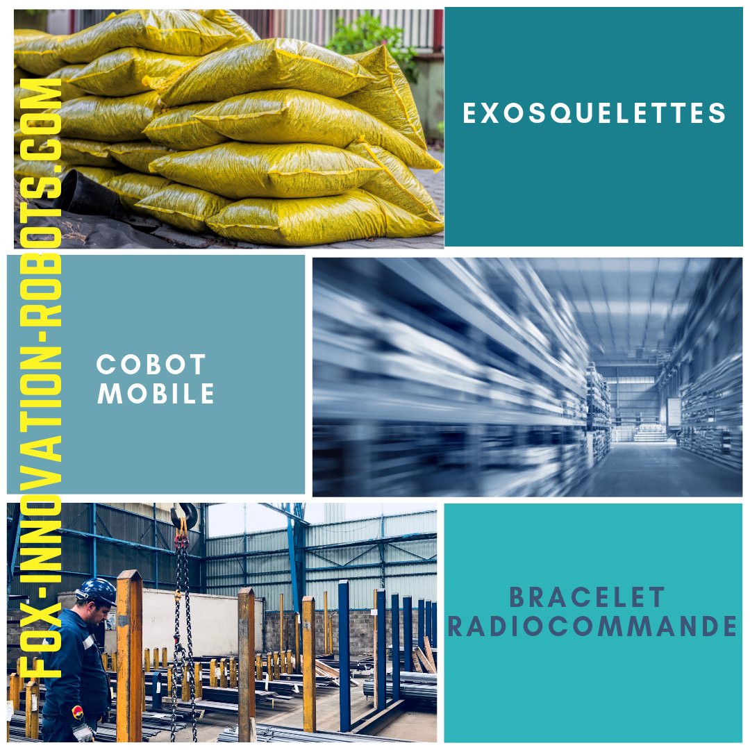 FoxinnovRobots's tweet photo. Pour la prévention des risques professionnels et des TMS dans l’industrie : Exosquelettes, cobot mobile et bracelet radiocommandé .#exosquelettes #cobotmobile #industrie4.0 https://t.co/ezq4U97MI4