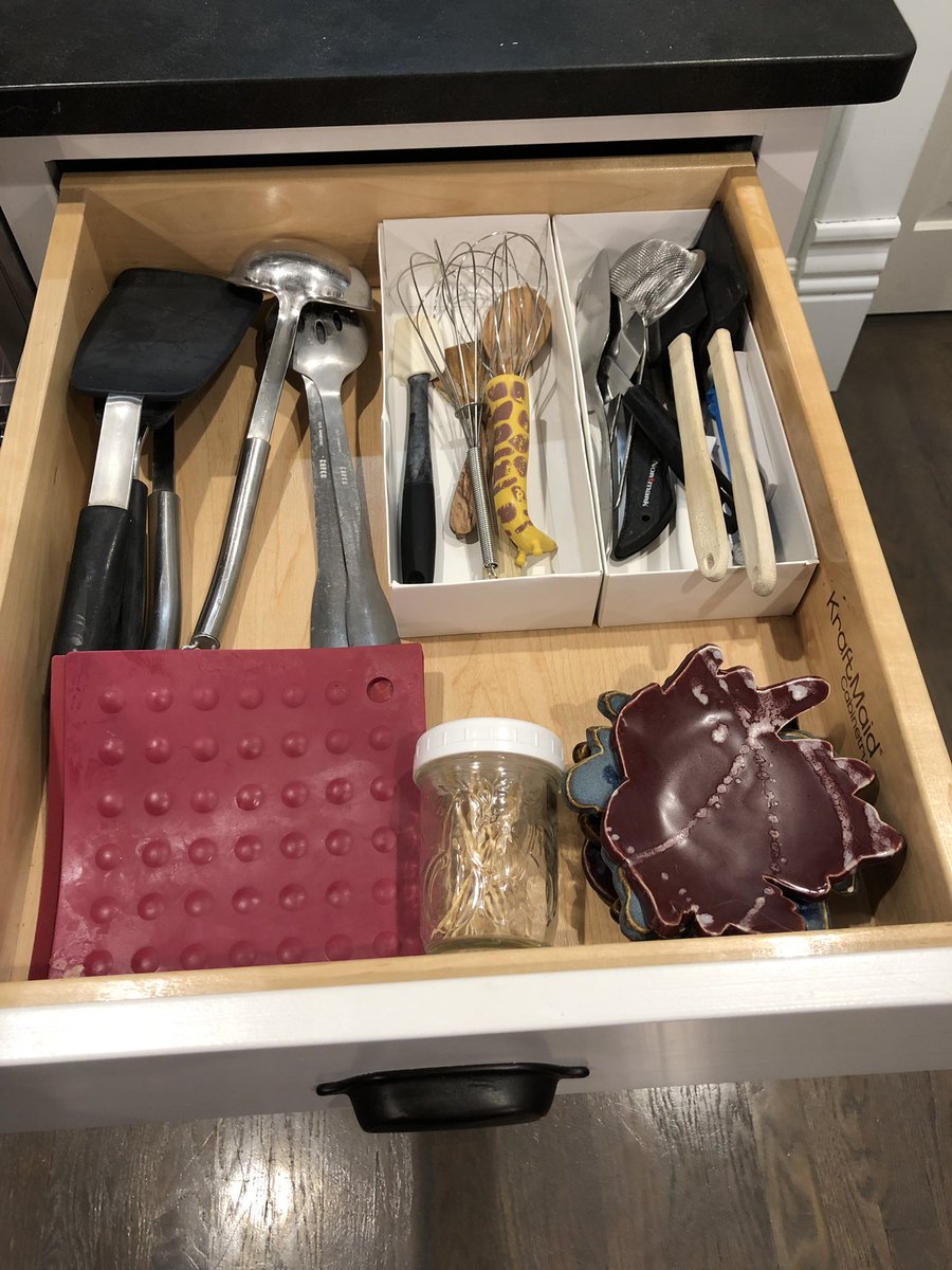 organizing our kitchen with a zero waste solution! Repurposed cardboard boxes for our kitchen utensils. I’m struck by how much zero waste & minimalism walk hand in hand on this journey towards simplicity. 
#repurpose #reuse #minimalism #minimalistkitchen #simplelife #organized