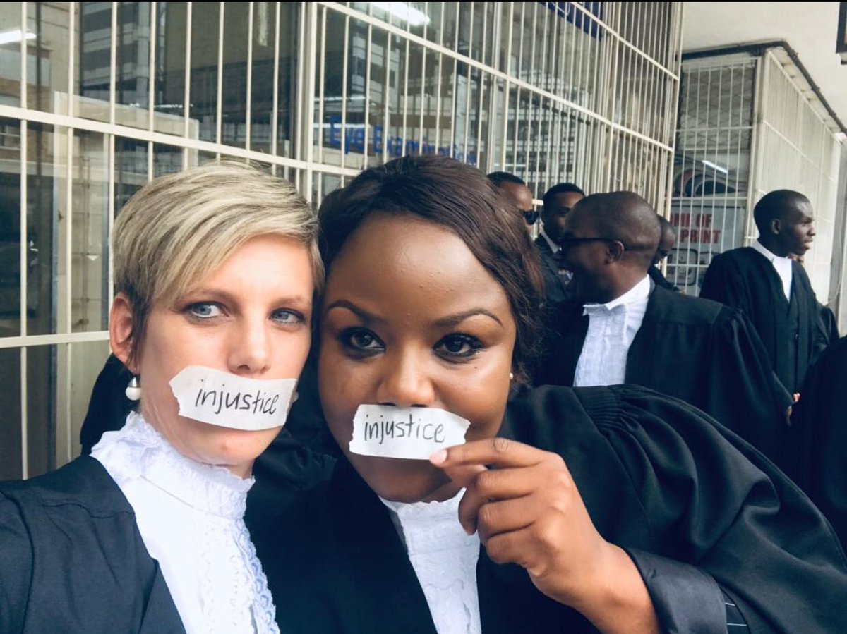 Lawyers in Zimbabwe protest over the breakdown of the rule of law and the rampant injustices in the country #ZimbabweCrisis